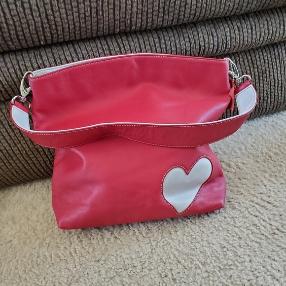 *Sale* Giani Bernini red and white leather handbag - Picture 1 of 9
